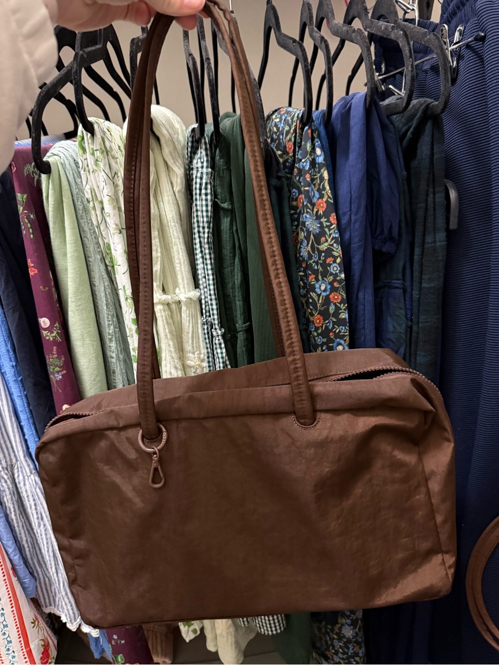 NWOT BAGGU MEDIUM BOWLER BAG COFFEE - Picture 2 of 3